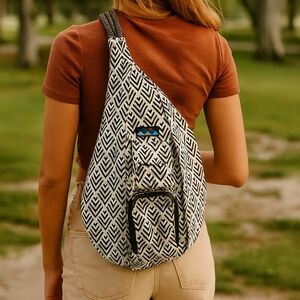 Kavu Black and White Crossbody Bag